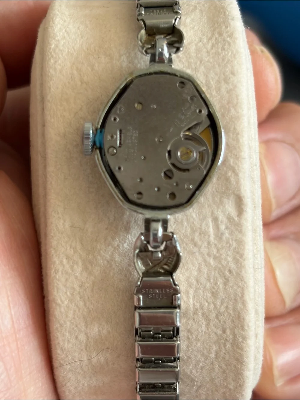 Vintage Timex Ladies Silver Tone Mechanical Wind Watch 17mm Excellent